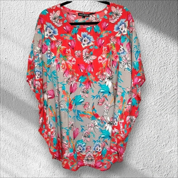 Tolani Collection Gorgeous Print Rounded hem‎ oversized 100% Modal Size Large - Picture 1 of 10